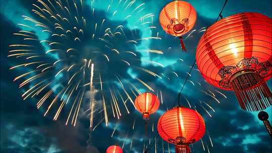 烟花烟火华丽烟花升格新年新春2025蛇年