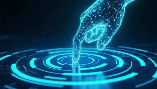 科技感虚拟手指点击界面