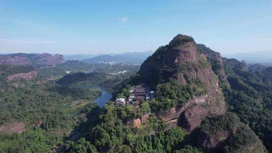 广东丹霞山5A景区丹霞地貌航拍