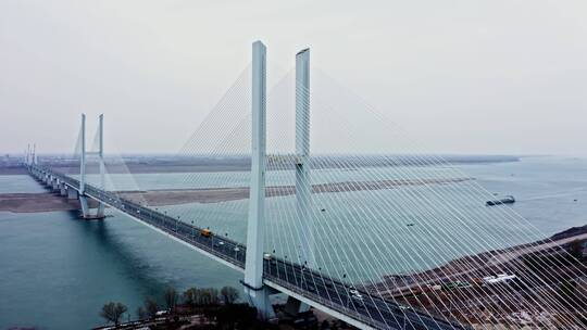 湖北荆州长江大桥航拍视频素材模板下载