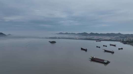 浙江台州海港村庄航拍