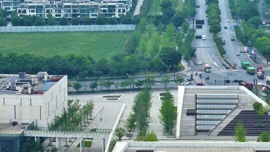 浙江省杭州市临平区望梅高架路车流城市风景