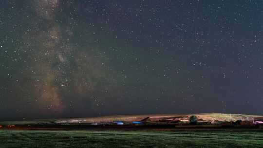 8k内蒙古呼伦贝尔大草原黑山头银河星空延时