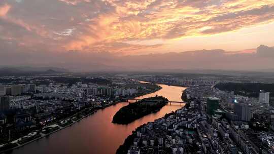 安徽黄山市黄昏火烧云4k