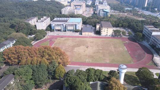 航拍长沙学院校园建筑