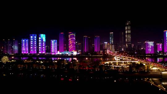 4K航拍长沙夜景