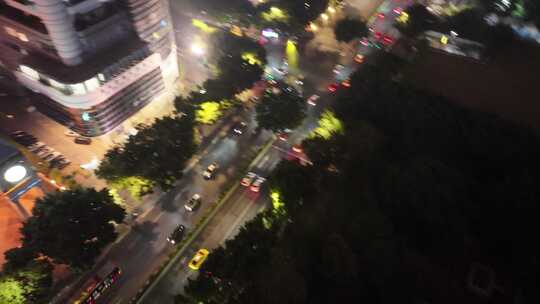 广州中国市长大厦夜景航拍