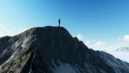人站在山顶
