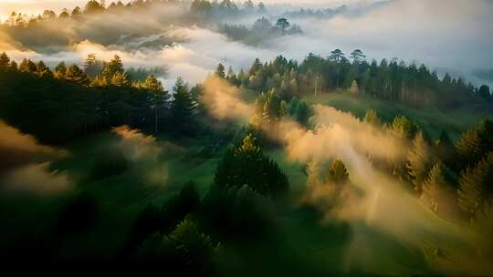 山林森林山川山脉云雾风景