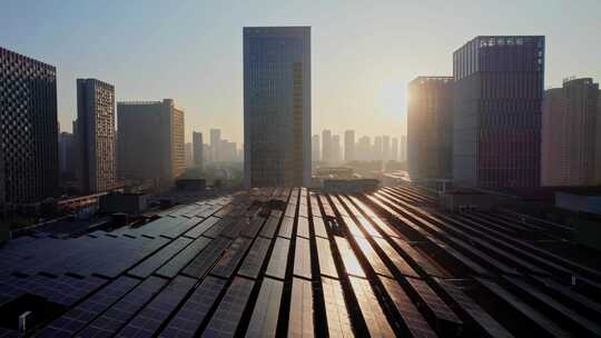 城市屋顶太阳能板光伏 太阳能 新能源