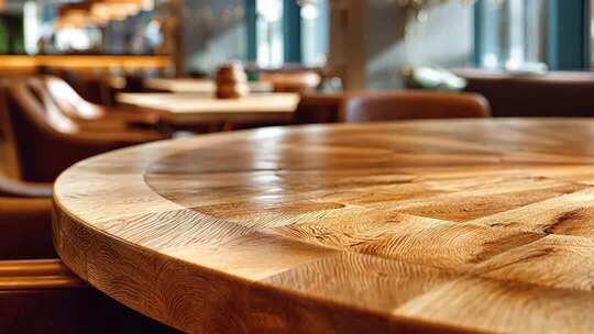 室内木质圆桌素材