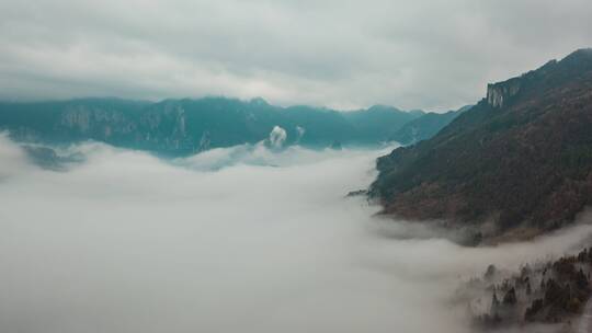 恩施大峡谷云海航拍延时摄影