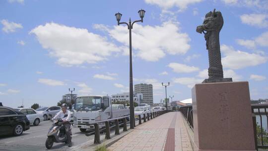 【空镜】4K旅行-冲绳那霸明治桥街景-多角度