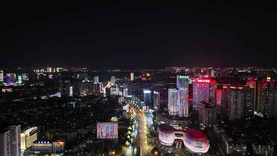 航拍四川泸州夜景泸州蜀泸大道夜景