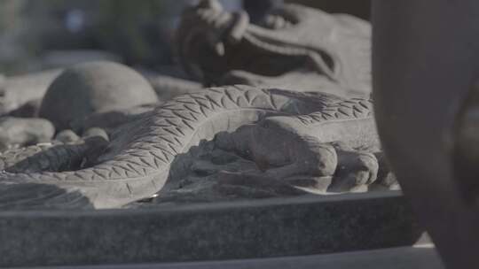 静安寺 石雕视频素材模板下载