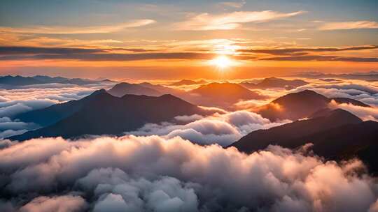 高山云海日出全景