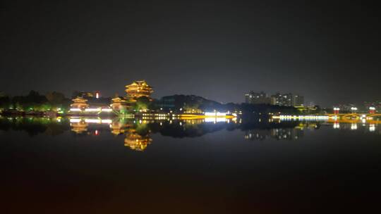 江苏泰州望海楼城市夜景    4k