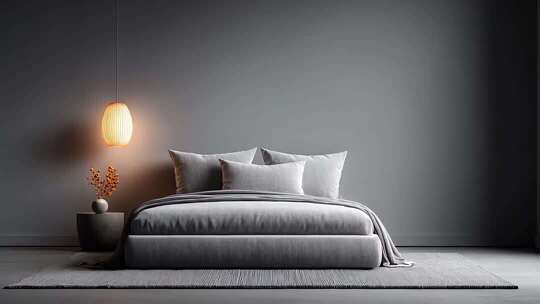 简约卧室静谧氛围与舒适睡眠