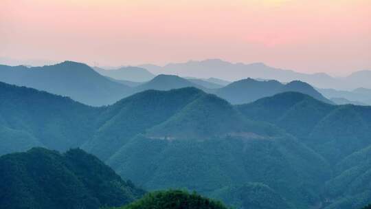 航拍浙江山区竹山竹林竹海唯美日落