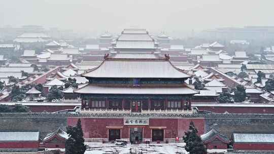 北京故宫雪景故宫博物院冬天大雪紫禁城下雪视频素材模板下载