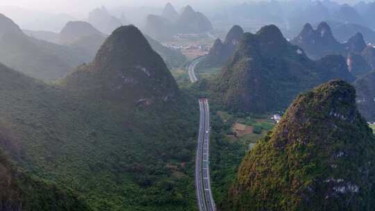 广西桂林阳朔如意峰景区航拍