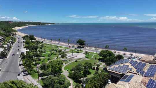 巴西塞古罗巴伊亚港皮坦古拉广场。海岸城市