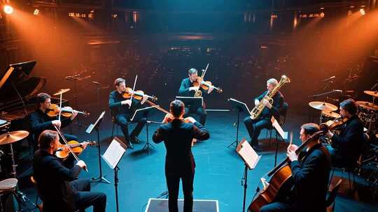 室内乐队演奏现场素材