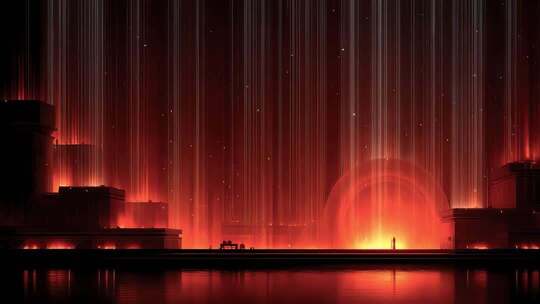 唐朝夜景下的神秘建筑群星光璀璨