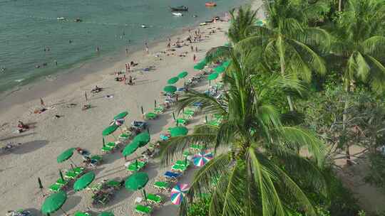 HDR泰国普吉岛芭东海滩棕榈航拍自然景观
