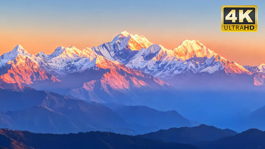 喜马拉雅山雪山登山旅游自然风景视频素材4