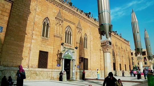 开罗的萨希德纳•胡赛因清真寺视频素材模板下载