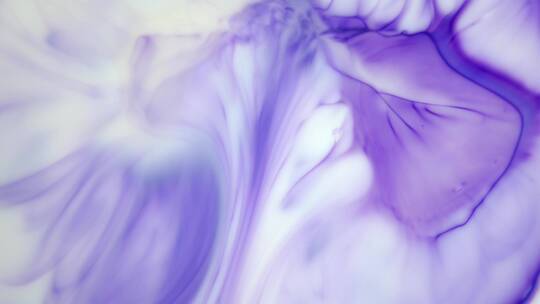 紫罗兰墨水在水中扩散视频素材模板下载
