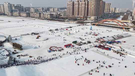 城市冰雪乐园 人群延时