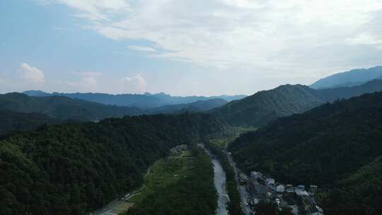 山川丘陵农乡村田园航拍