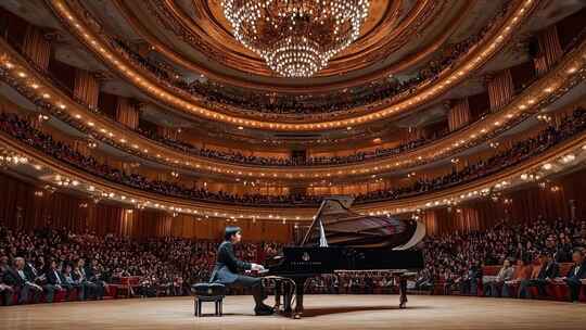音乐厅的钢琴演奏