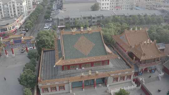 航拍内蒙古呼和浩特市玉泉区大召无量寺