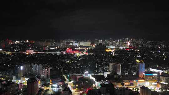 合集航拍广西玉林城市夜景灯光