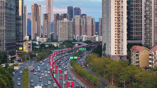 深圳下沙滨河大道新春灯笼街景年味渐浓