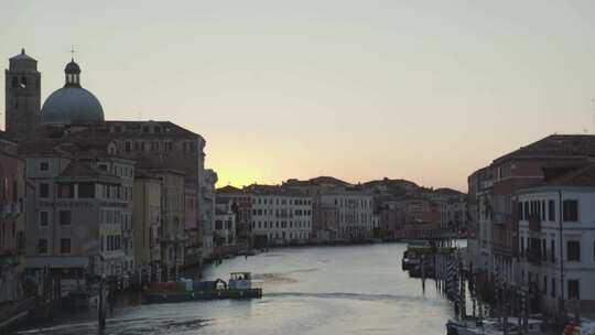 欧洲旅游意大利威尼斯清晨日出视频素材模板下载