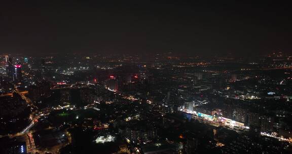 广州海珠区建筑航拍夜景