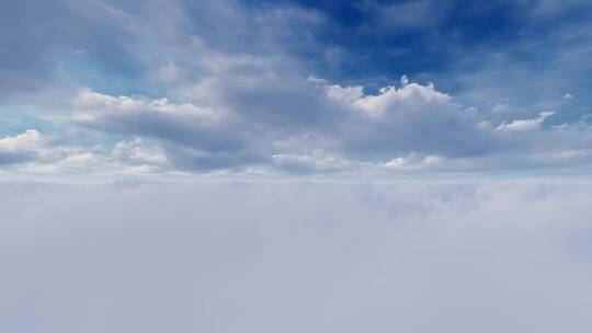 蓝天白云飞跃云层天空大气层视频素材模板下载