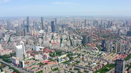 天津市和平区鸟瞰 城市天际线 城市CBD