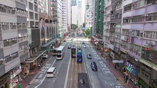 香港维多利亚港中环街景空镜