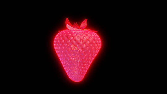 4K带通道元宇宙赛博朋克草莓3D视频素材