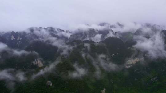 航拍雨后群山云雾缭绕山峦叠嶂山脉山川