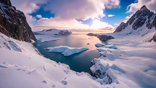 雪山湖泊壮丽自然风光