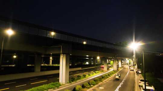 城市立交桥车辆车流夜景视频素材视频素材模板下载