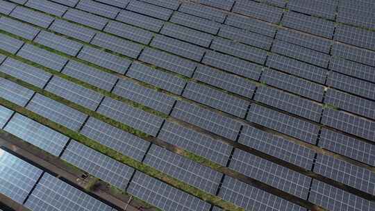航拍清洁能源太阳能光伏发电板合集
