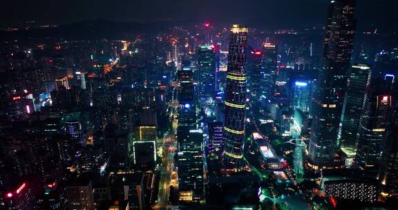 广州珠江新城都市夜景航拍2022最新
