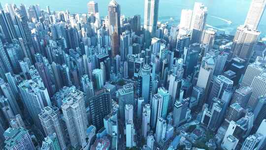 香港维多利亚港航拍香港城市建筑风光风景